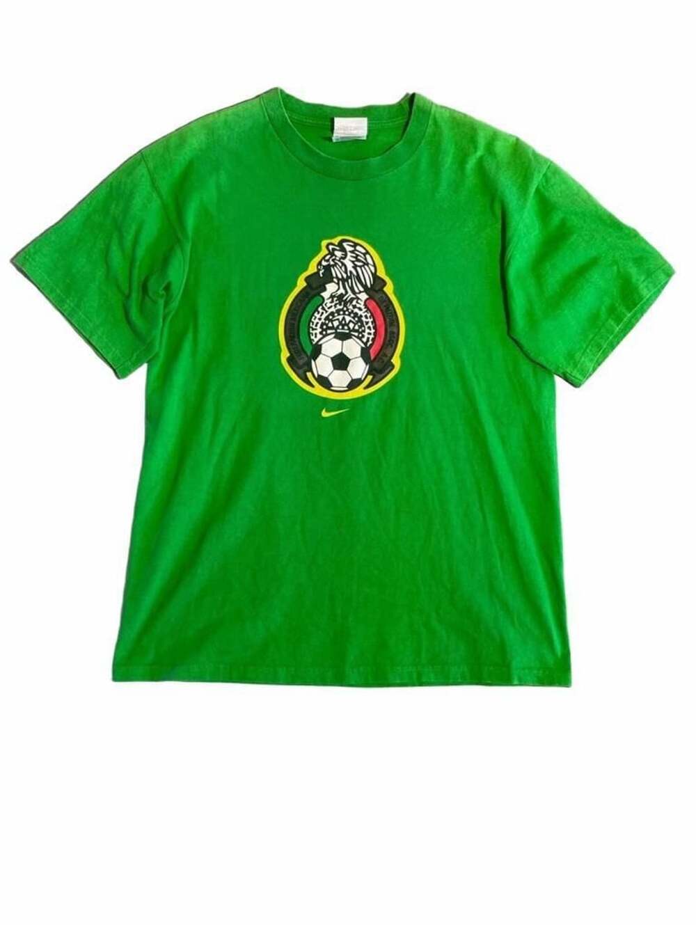 Nike Mexico Soccer T-Shirt Size M Green Vintage Football Crest Logo